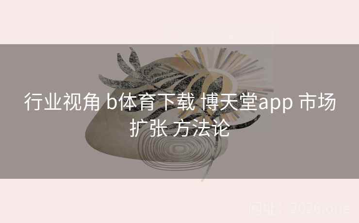 行业视角 b体育下载 博天堂app 市场扩张 方法论