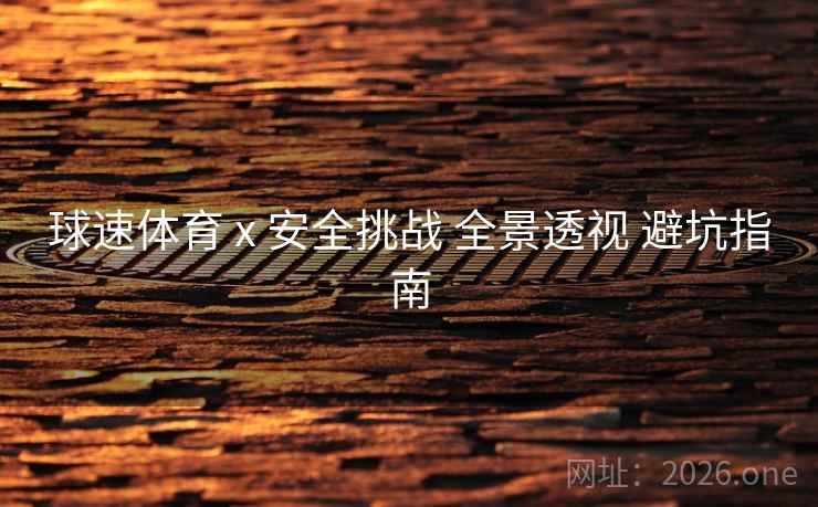 球速体育 x 安全挑战 全景透视 避坑指南 球速体育 x 安全挑战 全景透视 避坑指南